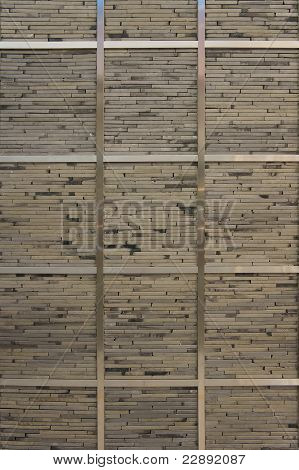 Concrete Slabs Wall With Metal Strips