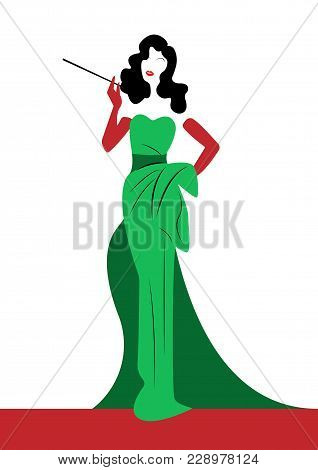 Shop Logo Fashion Woman, Beautiful Brunette Silhouette Diva. Company Logo Design, Beautiful Cover Gi