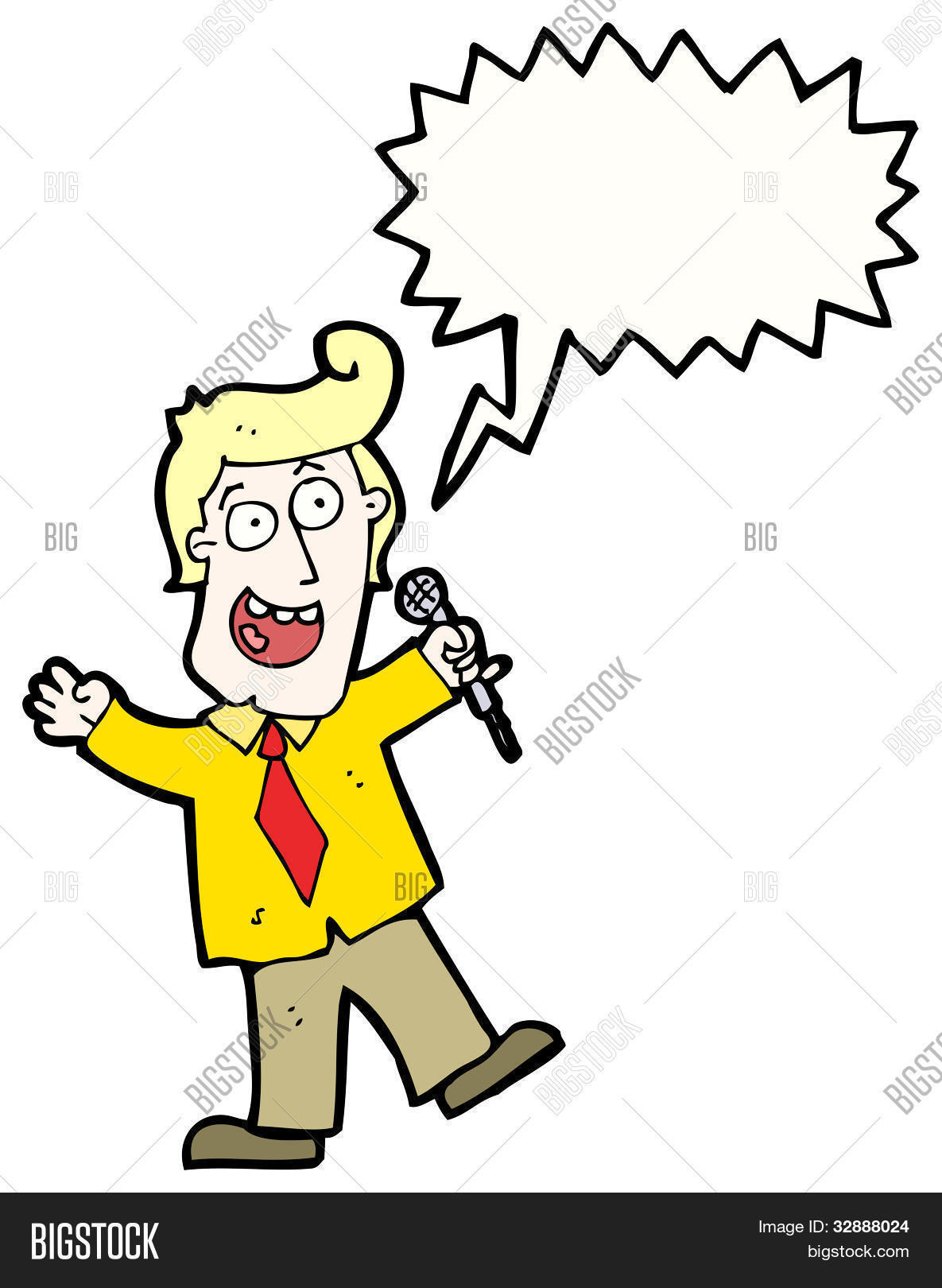 Cartoon Man Microphone Image & Photo (Free Trial) Bigstock