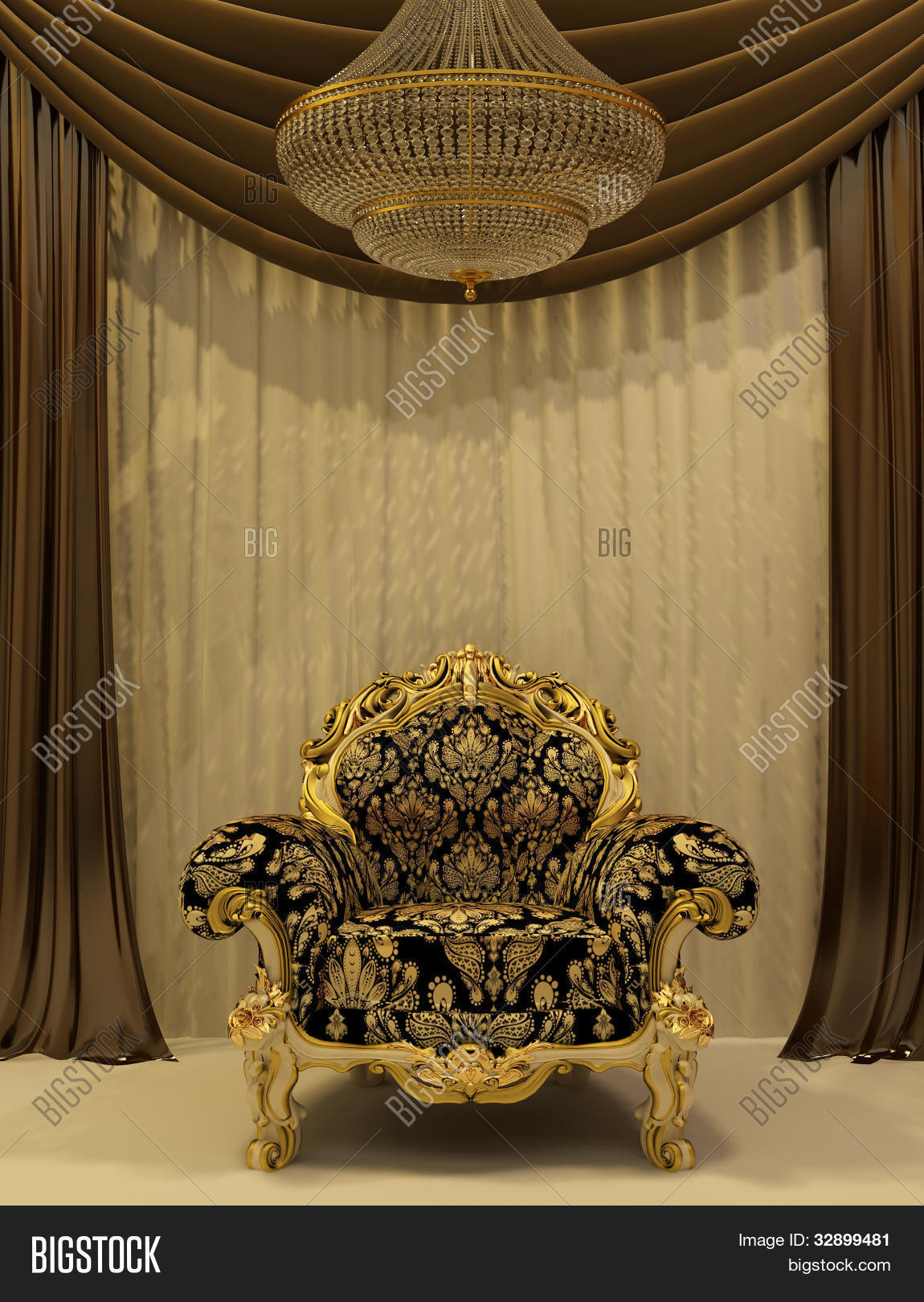 Royal Armchair Curtain Image & Photo (Free Trial) | Bigstock