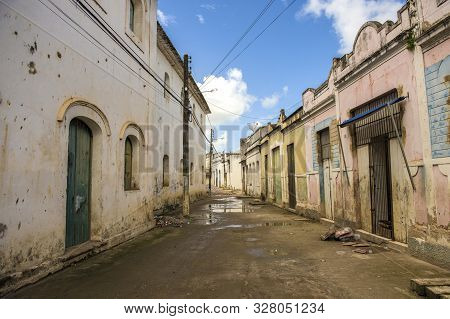 Penedo, Alagoas, Brazil -july 04, 2016:  Street Of The Colonial City Of Penedo, Northern Brazil