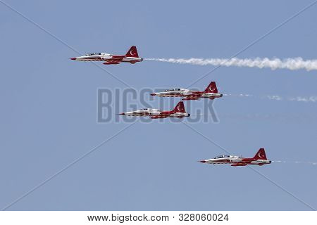 Konya, Turkey - June 26, 2019: Turkish Air Force General Dynamics F-16c Fighting Falcon (cn 4r-87) T