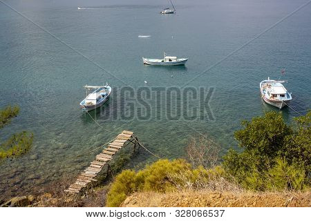 Adrasan, Kemer / Antalya, October 4, 2019, Seaside View From Adrasan Beach Along The Mediterranean C