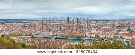 View Of Lyon From Basilica Of Notre-dame De Fourviere Hill, Frane