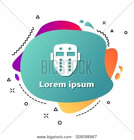 White Hockey Mask Icon Isolated On White Background. Happy Halloween Party. Abstract Banner With Liq