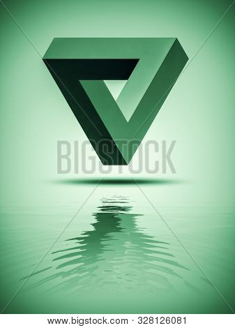 A penrose endless loop triangle 3D illustration