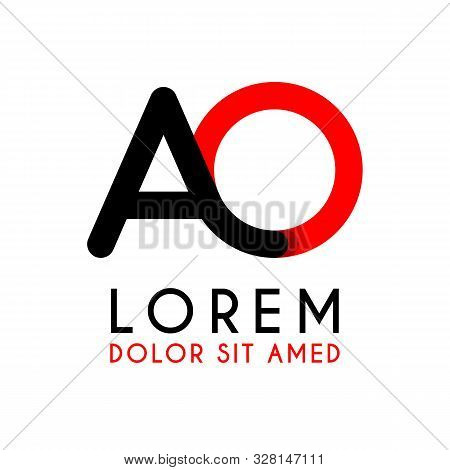 Initial Letter Oa With Red Black And Has Rounded Corners