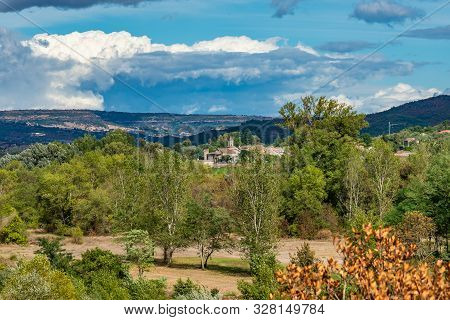 Landscape View Near Balazuc In France, Ardeche District