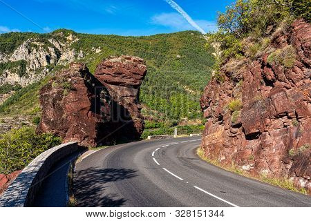 Gorges De Daluis Or Chocolate Canyon In Provence-alpes, France.