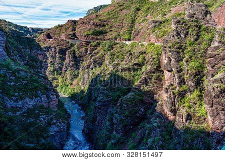 Gorges De Daluis Or Chocolate Canyon In Provence-alpes, France.