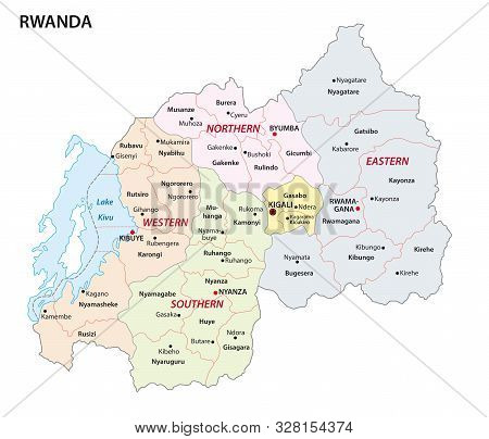 Administrative Map Of The African State Republic Of Rwanda