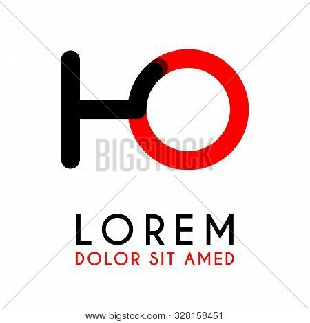 Initial Letter Ho With Red Black And Has Rounded Corners