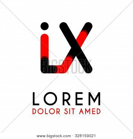 Initial Letter Ix With Red Black And Has Rounded Corners