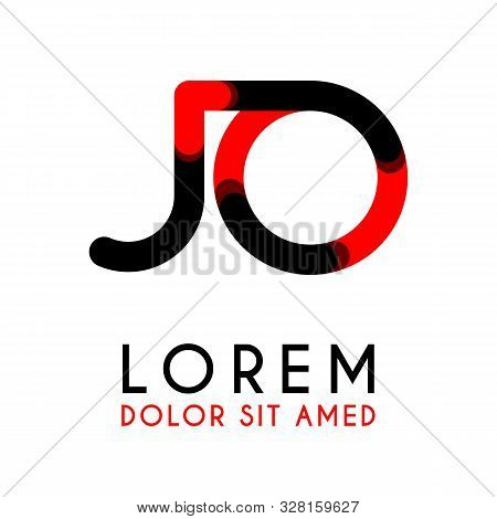 Initial Letter Jo With Red Black And Has Rounded Corners