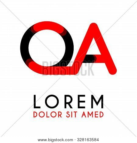 Initial Letter Oa With Red Black And Has Rounded Corners