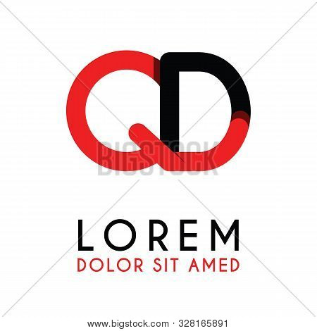 Initial Letter Qd With Red Black And Has Rounded Corners