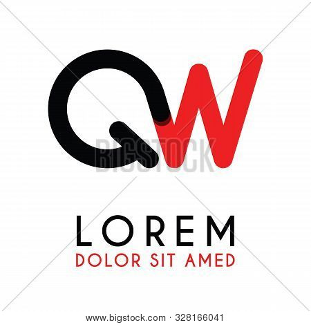 Initial Letter Qw With Red Black And Has Rounded Corners