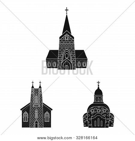 Vector Design Of House And Parish Icon. Set Of House And Building Vector Icon For Stock.