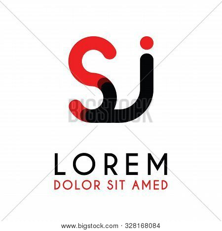 Initial Letter Sj With Red Black And Has Rounded Corners