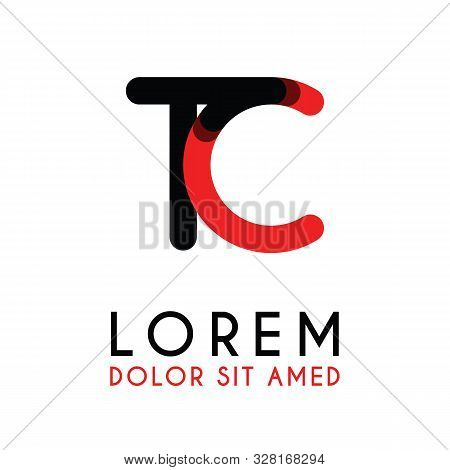 Initial Letter Tc With Red Black And Has Rounded Corners