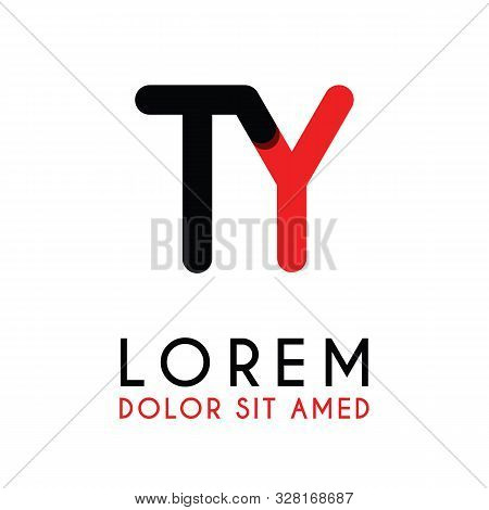 Initial Letter Ty With Red Black And Has Rounded Corners