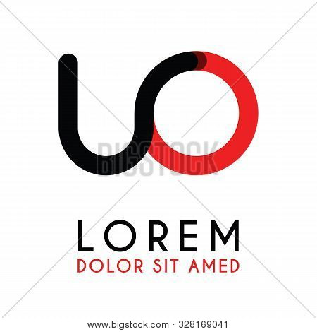 Initial Letter Uo With Red Black And Has Rounded Corners