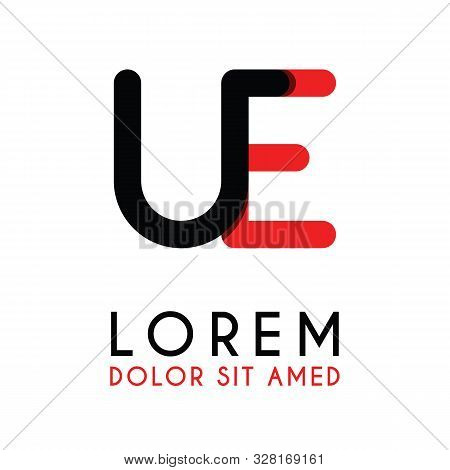 Initial Letter Ue With Red Black And Has Rounded Corners