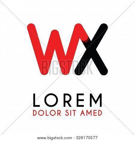 Initial Letter Wx With Red Black And Has Rounded Corners