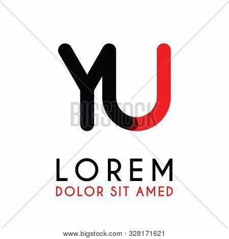 Initial Letter Yu With Red Black And Has Rounded Corners