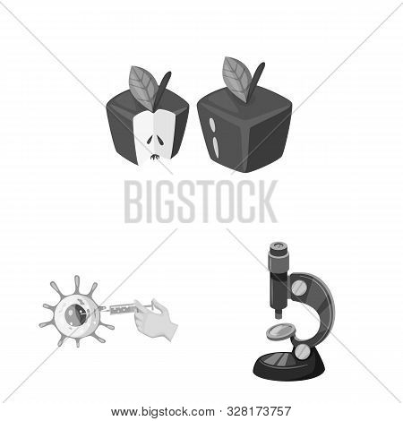 Isolated Object Of Transgenic And Organic Sign. Collection Of Transgenic And Synthetic Stock Symbol 