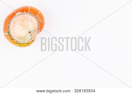 Trendy Ugly Organic Farm Double Mutation Pumpkin On White Background. Concept Non-waste Production I
