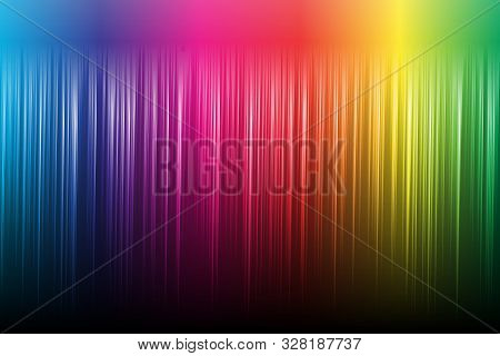 Illustration Rainbow Color Fast Flow Up On Black Background. Vector Spectrum Generation Speedily Mov