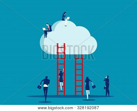 Industry And Business Data. Concept Business Vector Illustration, Flat Business Cartoon, Data, Wareh