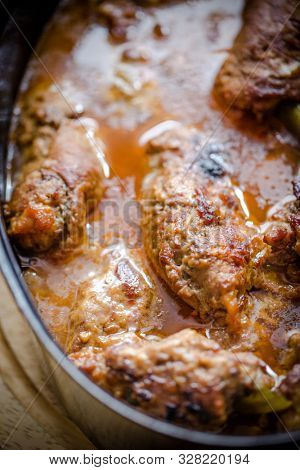 Beef roulades - homemade dinner with meat