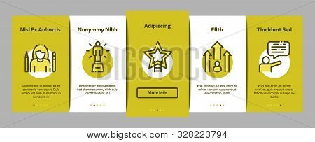 Human Talent Onboarding Mobile App Page Screen Vector Thin Line. Idea And Target, Diamond And Star, 