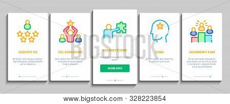 Human Talent Onboarding Mobile App Page Screen Vector Thin Line. Idea And Target, Diamond And Star, 