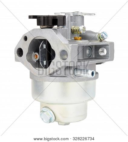 Simple Petrol Lawn Mower Carburettor Isolated On A White Background