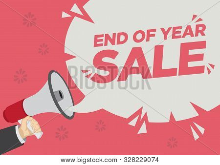 Retail Sale Promotion Shoutout With A Megaphone Speech Bubble Against A Red Background. Concept Of S
