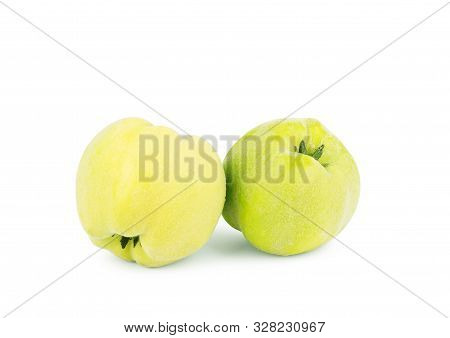 Quince On A White Background Isolated, Clipping, Season, Nature, Fresh, Leaf, Autumn