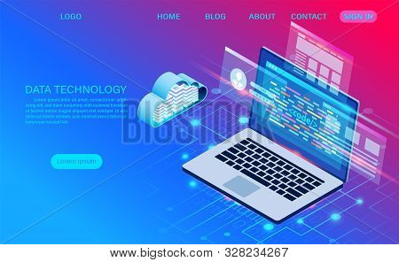 Datacenter Server Room Cloud Storage Technology And Big Data Processing Protecting Data Security Con