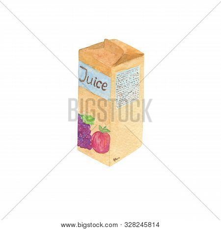 A Watercolor Fruit Juice, Simple Food Pattern, A Healthy Drink For Beakfast
