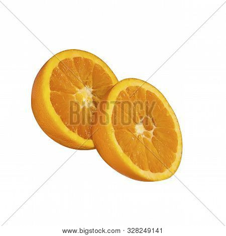 Nutricious Snack Of Two Halves Of A Sliced Orange