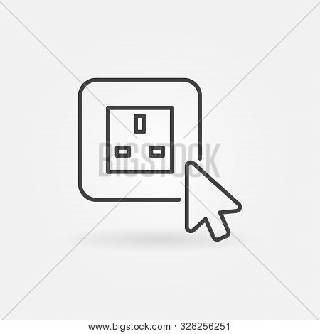 Mouse Click On Uk Smart Socket Vector Outline Icon Or Symbol