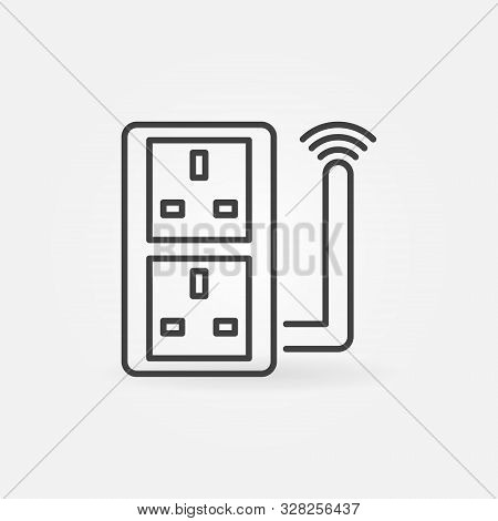 Vector Uk Smart Socket Concept Icon Or Symbol In Outline Style