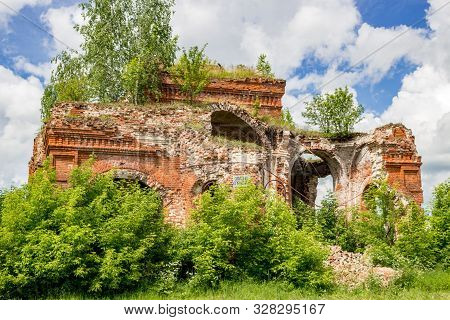 Ruins Of Church Of Assumption Of Blessed Virgin Mary (uspeniya Presvyatoy Bogoroditsy) In Village Of
