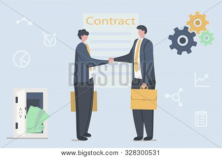 Successful Partnership, Business People Cooperation Agreement, Teamwork Solution.