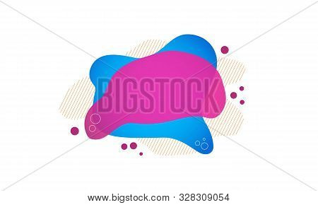 Dynamical Colored Forms And Line. Gradient Abstract Banners With Flowing Liquid Shapes. Template For