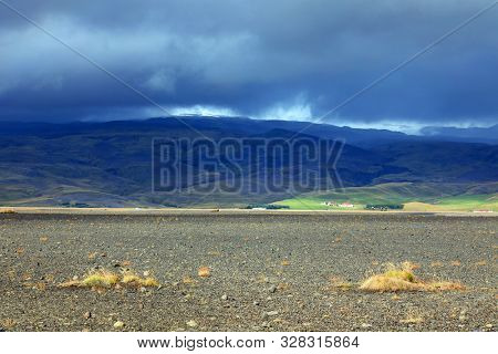 Alpine stormy landscape in Skaftafell National Park Iceland, Europe