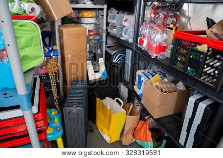 Cluttered Storage Room With Too Much Stuff