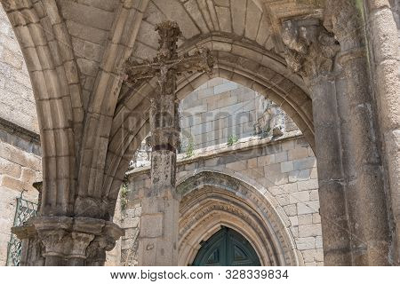 Architectural Detail Of The Church Of Nossa Senhora Da Oliveira In The Historic City Center Of Guima